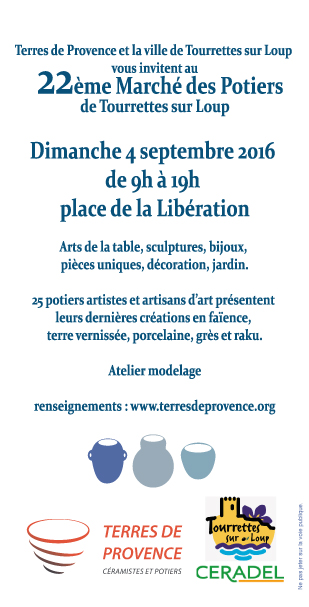 Marché potier de Tourrettes sur Loup (Alpes Maritimes) le dimanche 4 septembre 2016 - céramique et poterie