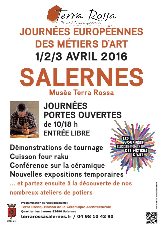 JEMA - Journées Européennes Métiers d'Art les 1, 2 et 3 avril 2016 - Terra Rossa Salernes (Var)