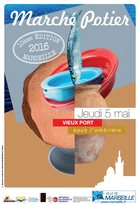 Marché potier de Marseille, Ombrière du Vieux Port le jeudi 5 mai 2016