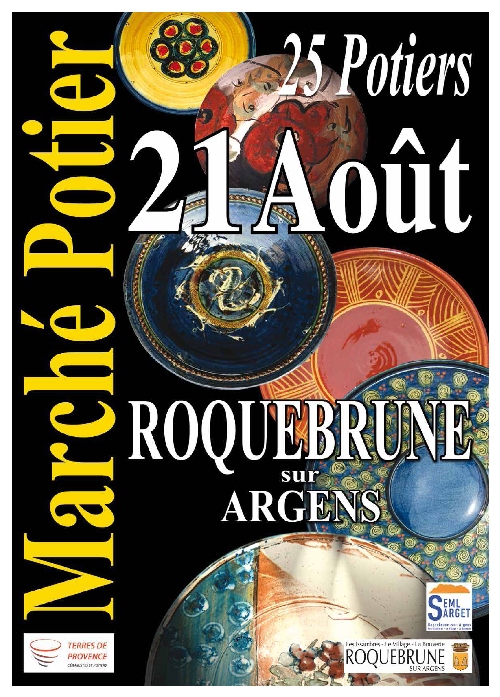 Marché potier de Roquebrune sur Argens (Var) le 21 août 2016 - poterie, céramique