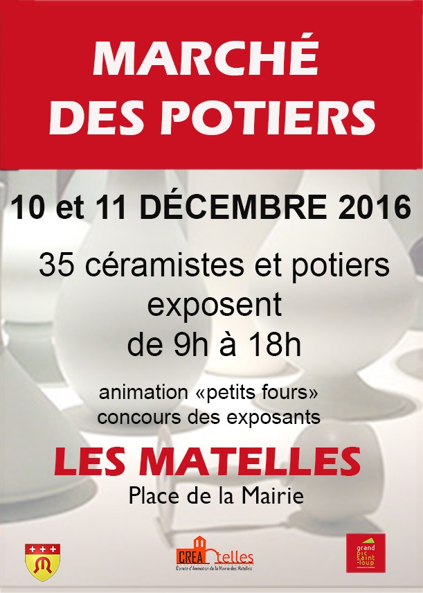 Marché potiers des Matelles (Hérault) les 10 et 11 décembre 2016