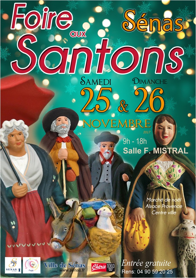 Foire aux santons de Sénas (Bouches du Rhône) les 25 et 26 novembre 2017 -crèches et santons