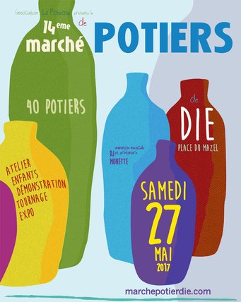 Marché potier de Die (Drôme) 27 mai 2017 - céramique et poterie