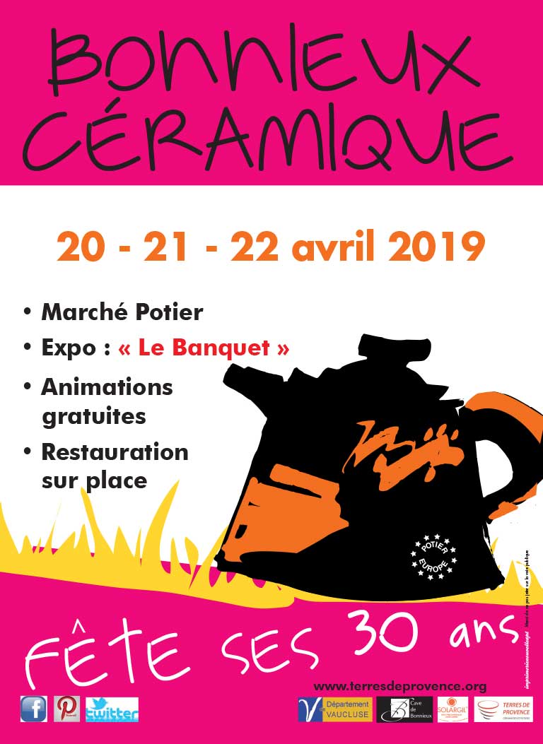 Marché potier de Bonnieux (Vaucluse) les 20, 21 et 22 avril 2019