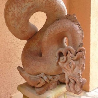 Céramique Boscolo - sculpture céramique grès - dragon